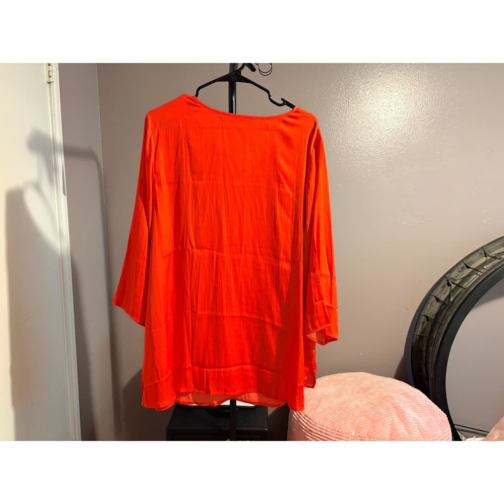Iman Orange Pullovert Blouse3/4 Sleeve Sz 2X - NWOT - Picture 3 of 4